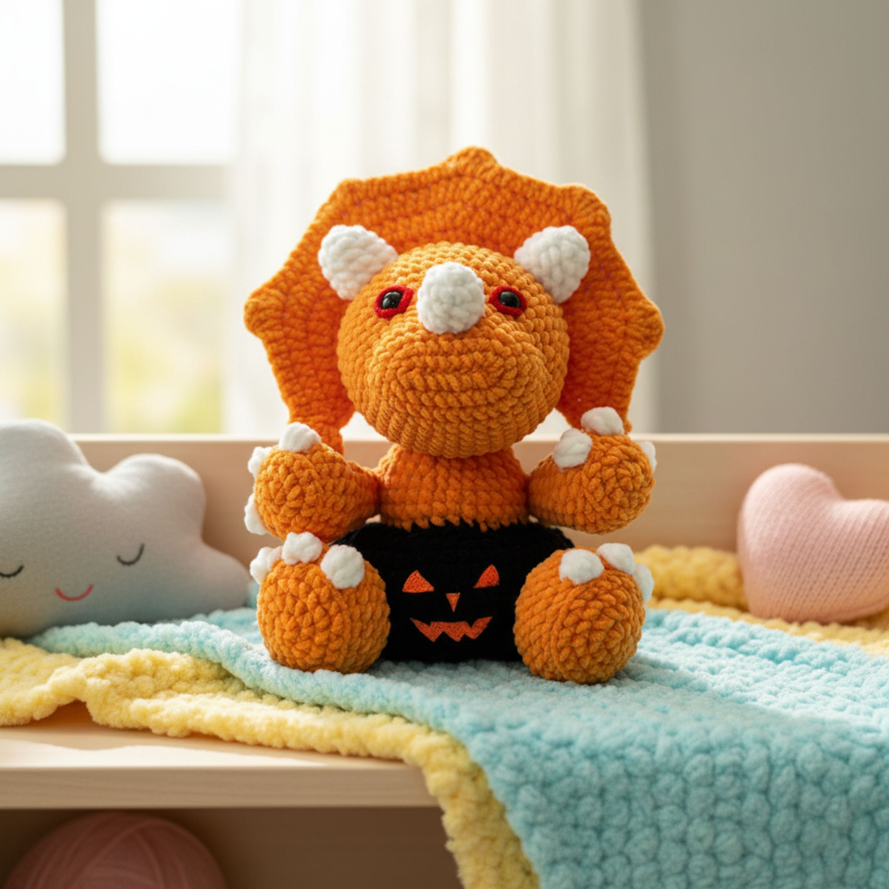 Halloween Triceratops Pattern