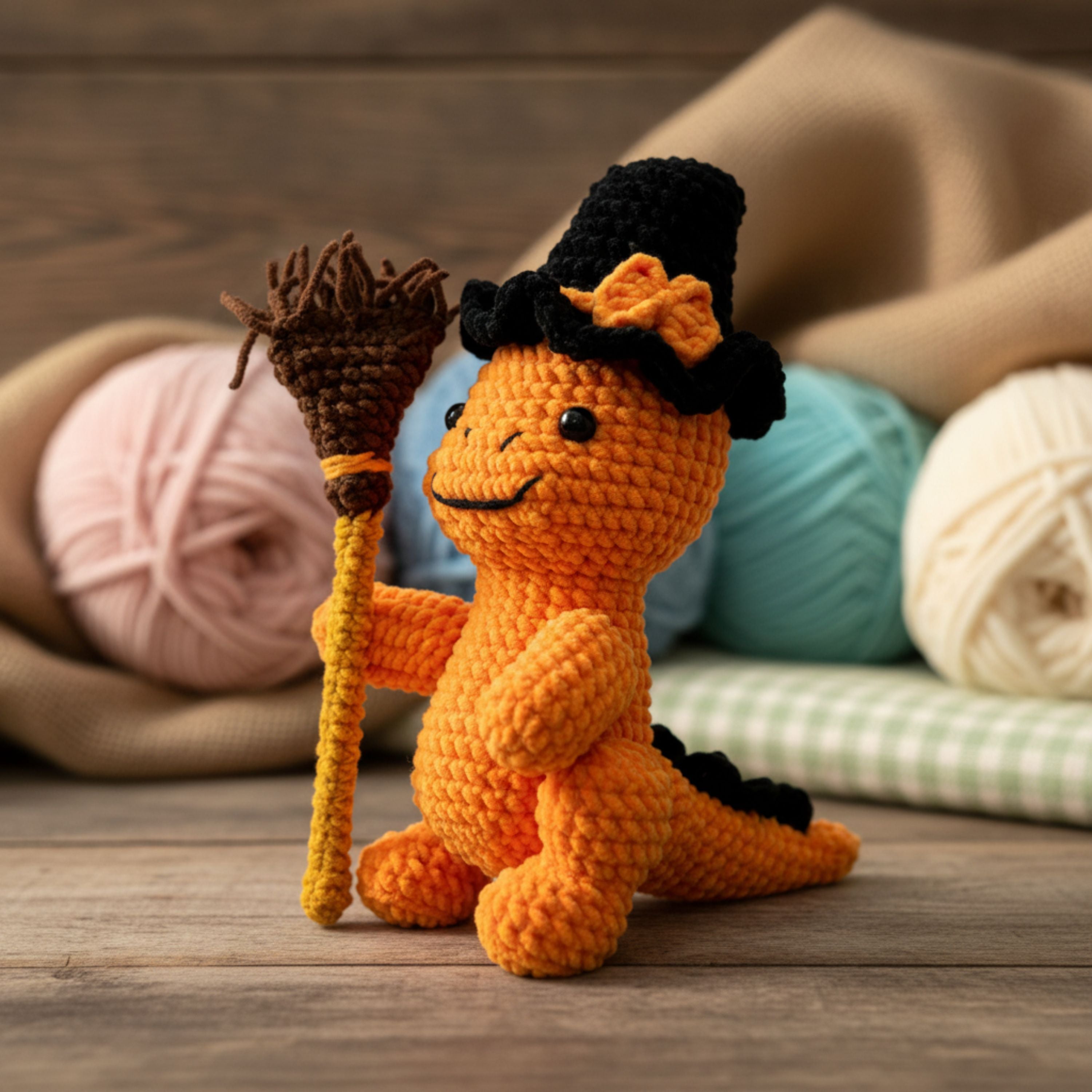 Halloween Witch Dino Pattern